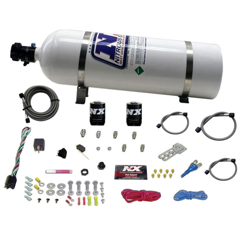 Nitrous Express GM EFI Race Single Nozzle Nitrous Kit (100-250HP) w/15lb Bottle - Burkken Auto Parts
