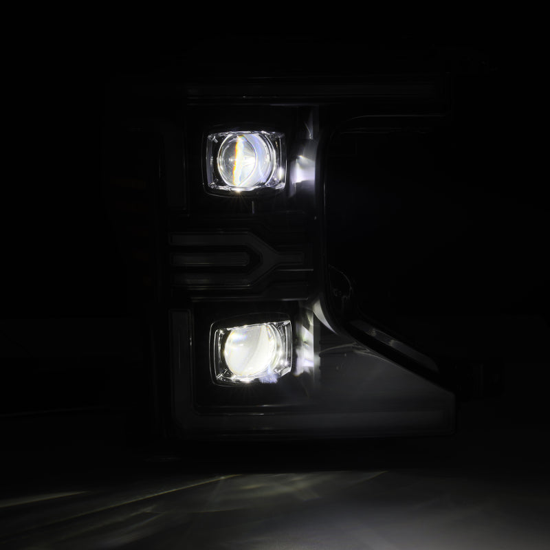 AlphaRex 20-22 Ford F-250/350/450/550 SD LUXX-Series LED Proj Headlights Bk w/Acv Light SS & SBDRL - Burkken Auto Parts
