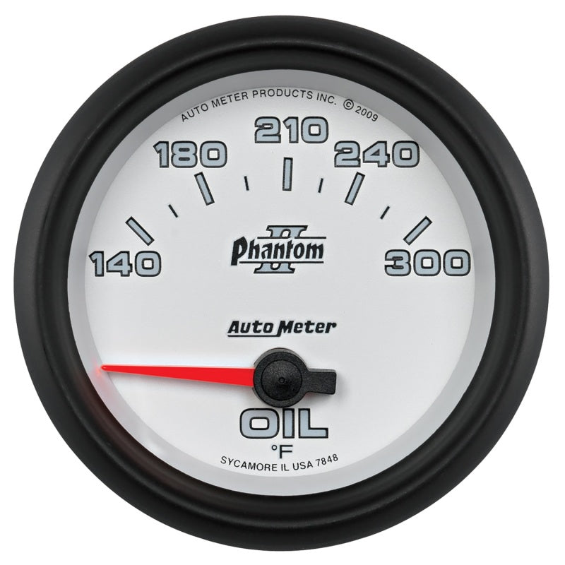 Autometer Phantom II 2 5/8in 140-300 Degree F Short Sweep Electronic Oil Temperature Gauge - Burkken Auto Parts