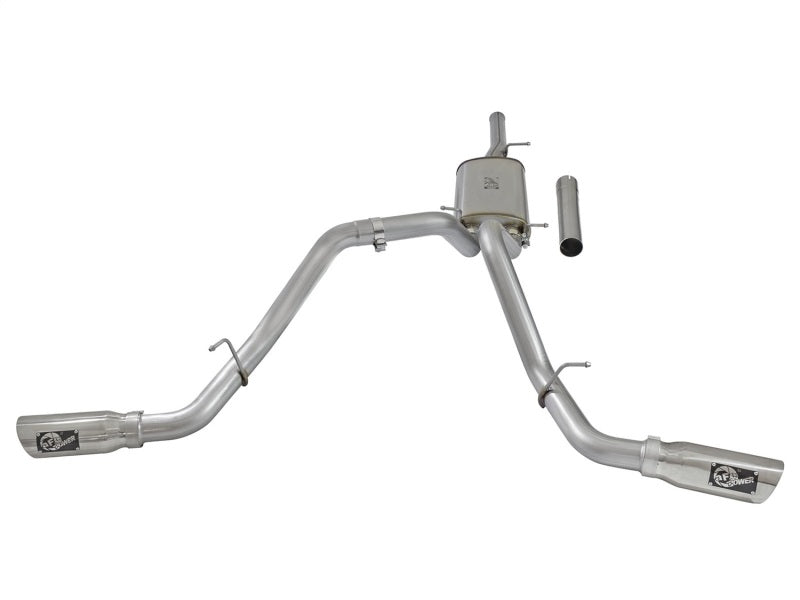 aFe MACH Force-Xp 3in CB SS Dual Exhaust w/Polished Tips 09-16 GM Silverado/Sierra 4.3L/4.8L/5.3L - Burkken Auto Parts