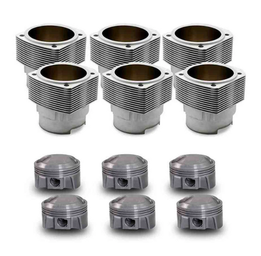 Porsche Piston and Cylinder Set, 3.3 to 3.5L 100mm Bore 10:3:1 Compression (78-92) PS100-009N - Burkken Auto Parts