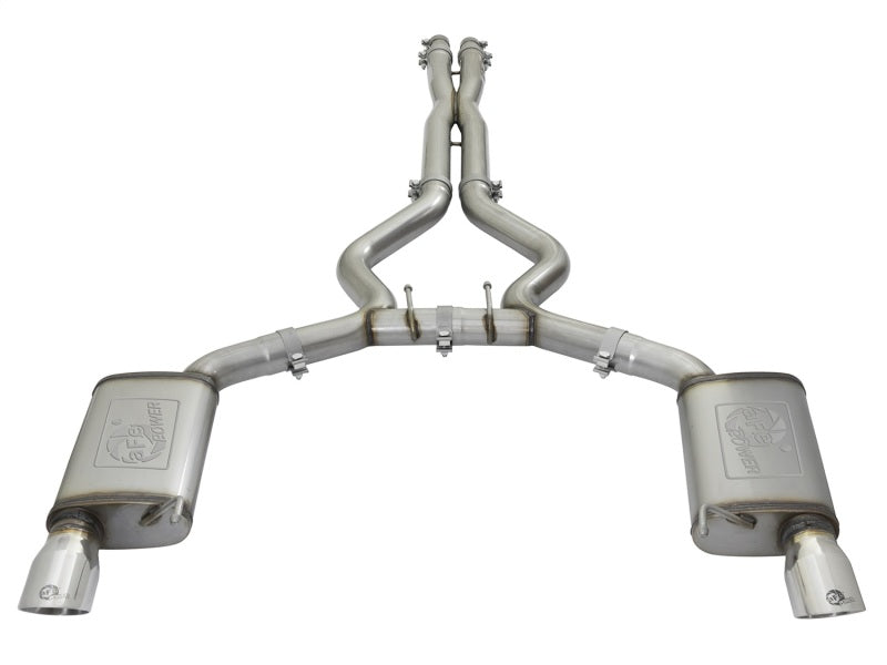 aFe MACHForce XP 3in 304 SS Cat-Back Exhausts w/ Polished Tips 15-17 Ford Mustang GT V8-5.0L/V6-3.7L - Burkken Auto Parts