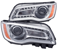 ANZO 2011-2014 Chrysler 300 Projector Headlights w/ Plank Style Design Chrome - Burkken Auto Parts