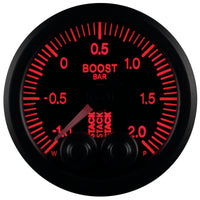Autometer Stack 52mm -1 to +2 Bar (Incl T-Fitting) Pro-Control Boost Pressure Gauge - Black - Burkken Auto Parts