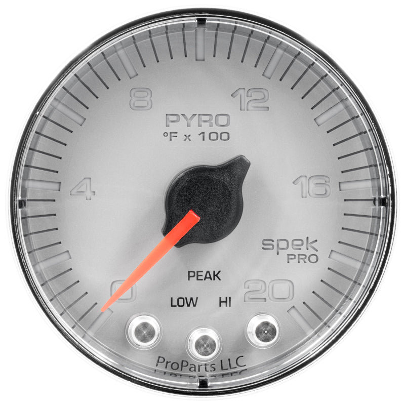 Autometer Spek-Pro Gauge Pyro. (Egt) 2 1/16in 2000f Stepper Motor W/Peak & Warn Slvr/Chrm - Burkken Auto Parts