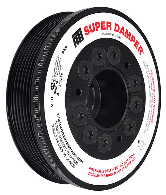 ATI Damper - 5.67in - Alum - 7 Grv - Honda K20 - Street - 02+ 2.0L - Civic Type-R / Acura RSX - 1Pc - Burkken Auto Parts