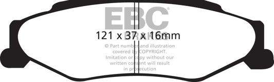 EBC 03-04 Cadillac XLR 4.6 Greenstuff Rear Brake Pads - Burkken Auto Parts