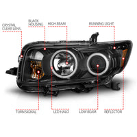 ANZO 2008-2010 Scion Xb Projector Headlights w/ Halo Black - Burkken Auto Parts