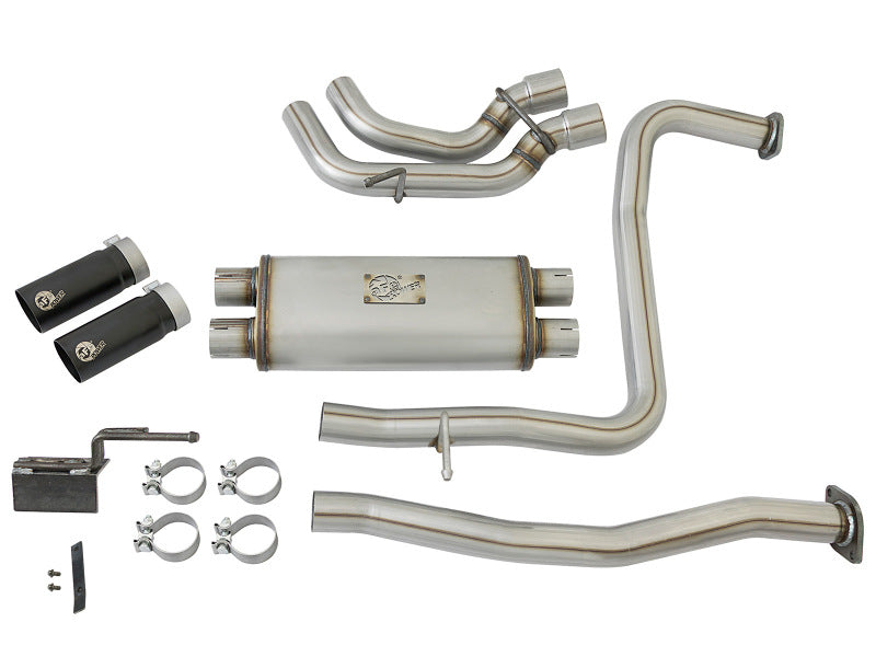 aFe POWER Rebel Series 2-1/2in 409 SS Cat Back Exhaust w/ Black Tips 16-17 Nissan Titan V8 5.6L - Burkken Auto Parts