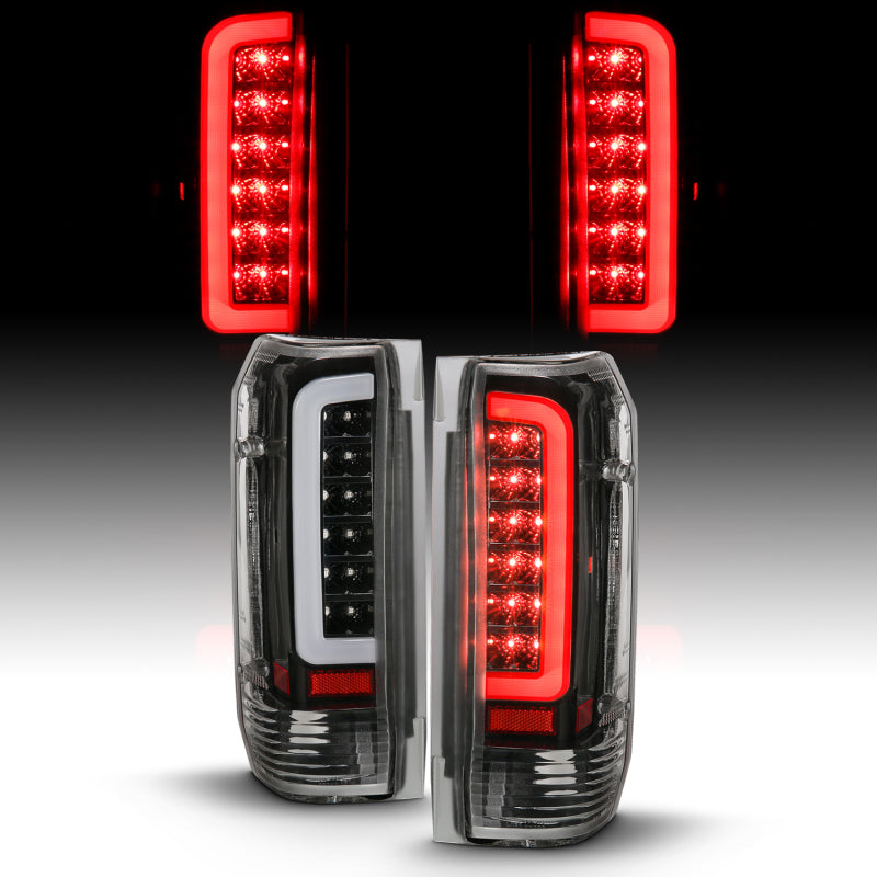 ANZO 1987-1996 Ford F-150 LED Taillights Black Housing Clear Lens (Pair) - Burkken Auto Parts