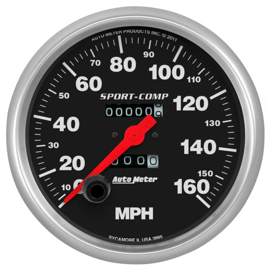 AutoMeter Gauge Speedometer 5in. 160MPH Mechanical Sport-Comp - Burkken Auto Parts
