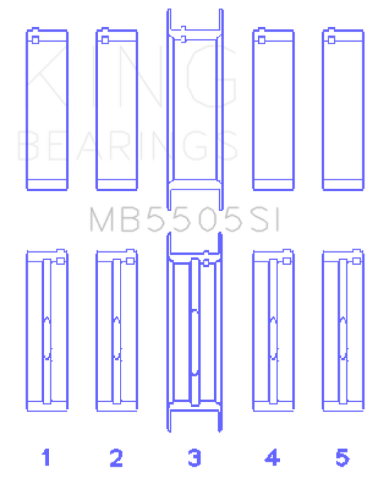 King Engine Bearings Ford 351ci/400ci 16V Main Bearing Set (Size 020) - Set Of 10