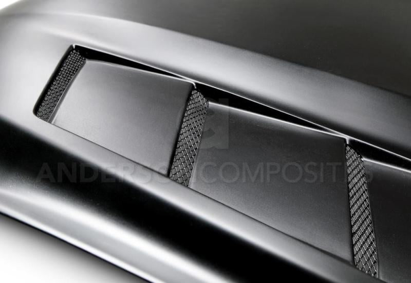 Anderson Composites 15-16 Ford Mustang (Excl. GT350/GT350R) Fiberglass Heat Extractor Hood - Burkken Auto Parts