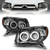 ANZO 2006-2009 Toyota 4Runner Projector Headlights w/ Halo Black - Burkken Auto Parts