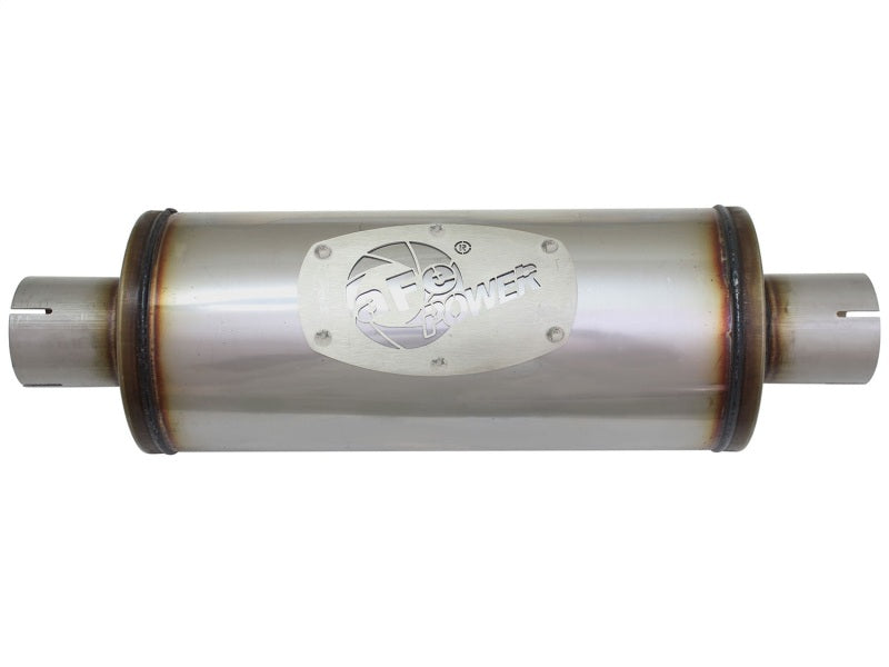 aFe MACH Force-Xp 409 SS Muffler 2-1/2in Center/Center 14in L X 6in Dia - Round Body - Burkken Auto Parts