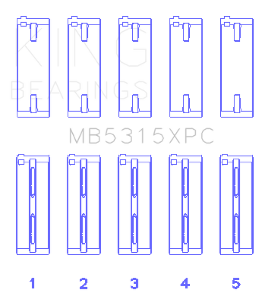 King Engine Bearings Mitsubishi 4G63/4G64 Coated Performance Main Bearing Set - Size STD