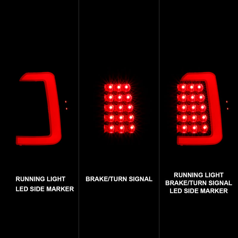 ANZO 1997-2004 Dodge Dakota LED Taillights Black Housing Smoke Lens Pair - Burkken Auto Parts