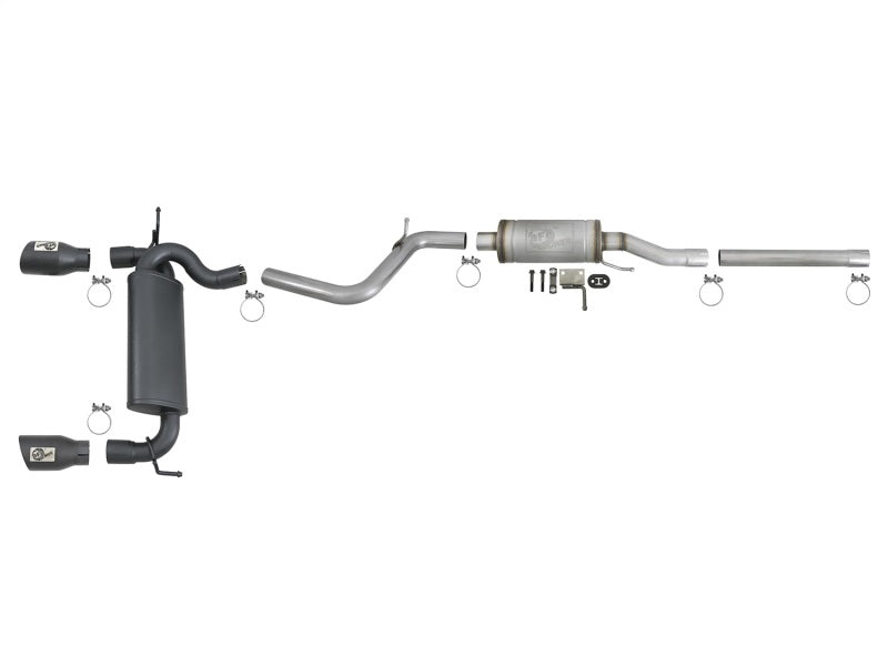aFe Rebel Series 2.5in 409 SS Cat-Back Exhaust w/ Black Tips 2007+ Jeep Wrangler (JK) V6 3.6L/3.8L - Burkken Auto Parts