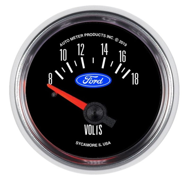 Autometer Ford 2-1/16in. 18V Electric Voltmeter Gauge - Burkken Auto Parts