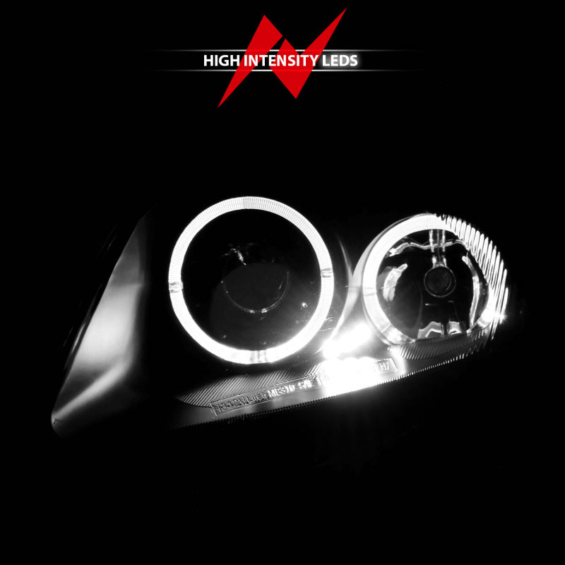 ANZO 2000-2005 Mitsubishi Eclipse Projector Headlights w/ Halo Black - Burkken Auto Parts