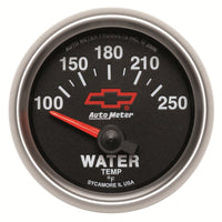 Autometer GM Bowtie Black 2-1/16in 100-250 F Pedestal Electronic Water Temp Gauge - Burkken Auto Parts