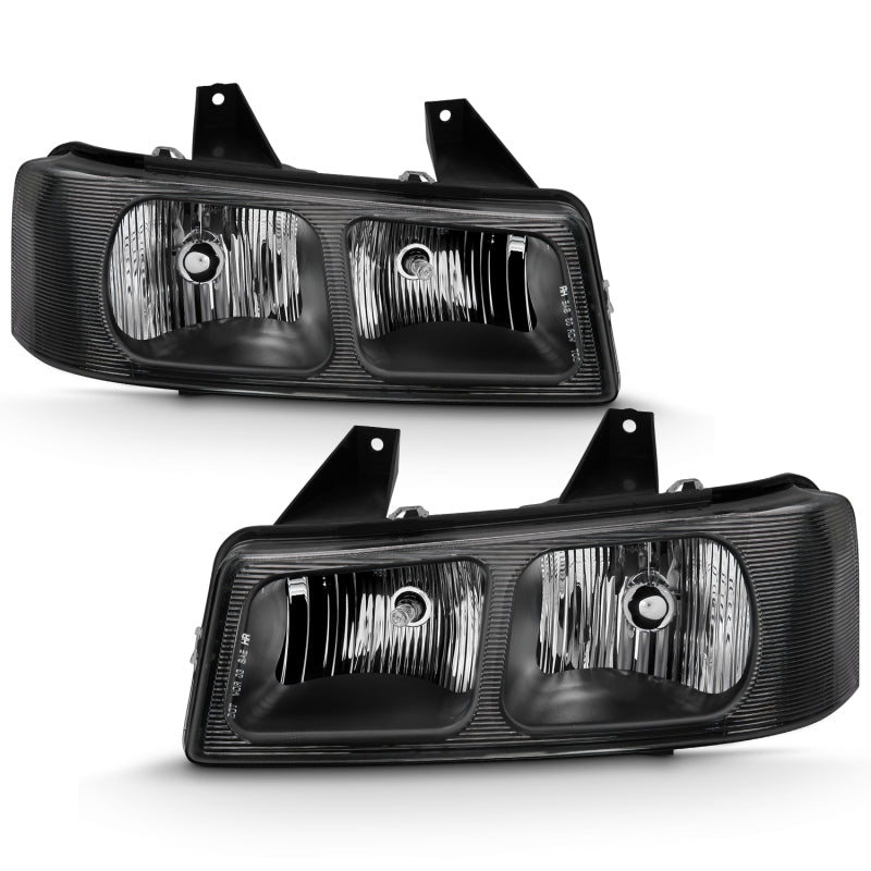 ANZO 2003-2017 Chevy Express Crystal Headlight Black - Burkken Auto Parts