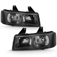 ANZO 2003-2017 Chevy Express Crystal Headlight Black - Burkken Auto Parts