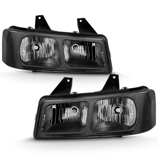ANZO 2003-2017 Chevy Express Crystal Headlight Black - Burkken Auto Parts
