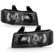 ANZO 2003-2017 Chevy Express Crystal Headlight Black - Burkken Auto Parts
