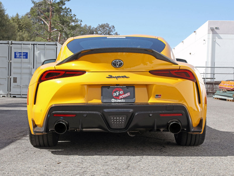 aFe POWER Takeda 2021 Toyota Supra 2.0L (t) 2.5in-3in 304 SS CB Exhaust w/ Blue Tips - Burkken Auto Parts