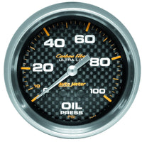 Autometer Ultra-Lite 2.625in Mechanical 100 PSI Oil Pressure Gauge - Carbon Fiber - Burkken Auto Parts