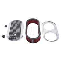 Edelbrock Air Cleaner Elite II Oval Dual-Quad Carbs 2 5In Red Element Polished - Burkken Auto Parts