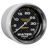 Autometer Marine Carbon Fiber Mechanical 2-5/8in 0-35PSI Water Pressure Gage - Burkken Auto Parts