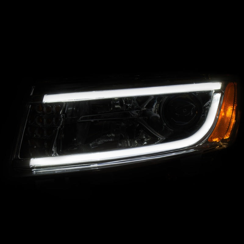 ANZO 2014-2015 Jeep Grand Cherokee Projector Headlights w/ Plank Style Design Chrome - Burkken Auto Parts