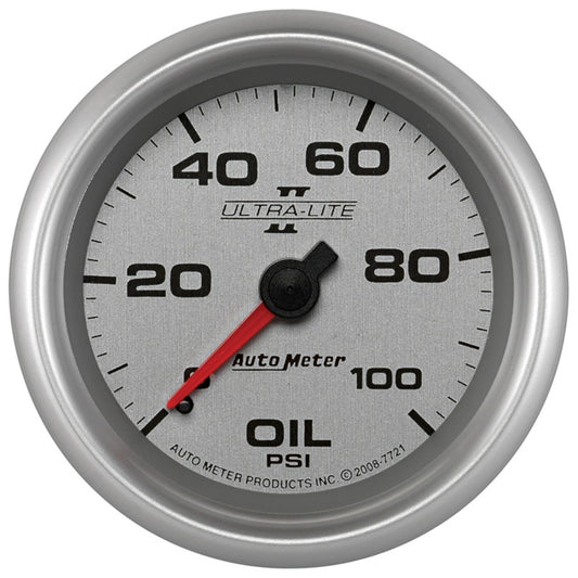 Autometer Ultra-Lite II 2 5/8in 100psi Mechanical Oil Temp Gauge - Burkken Auto Parts