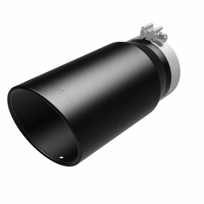 MagnaFlow Tip Stainless Black Coated Single Wall Round Single Outlet 6in Dia 5in Inlet 13in L - Burkken Auto Parts