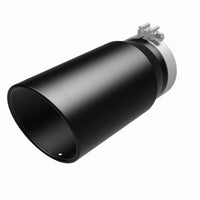 MagnaFlow Tip Stainless Black Coated Single Wall Round Single Outlet 6in Dia 5in Inlet 13in L - Burkken Auto Parts