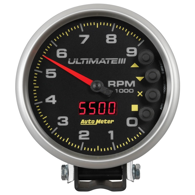 Autometer 5 inch Ultimate III Playback Tachometer 9000 RPM - Black - Burkken Auto Parts