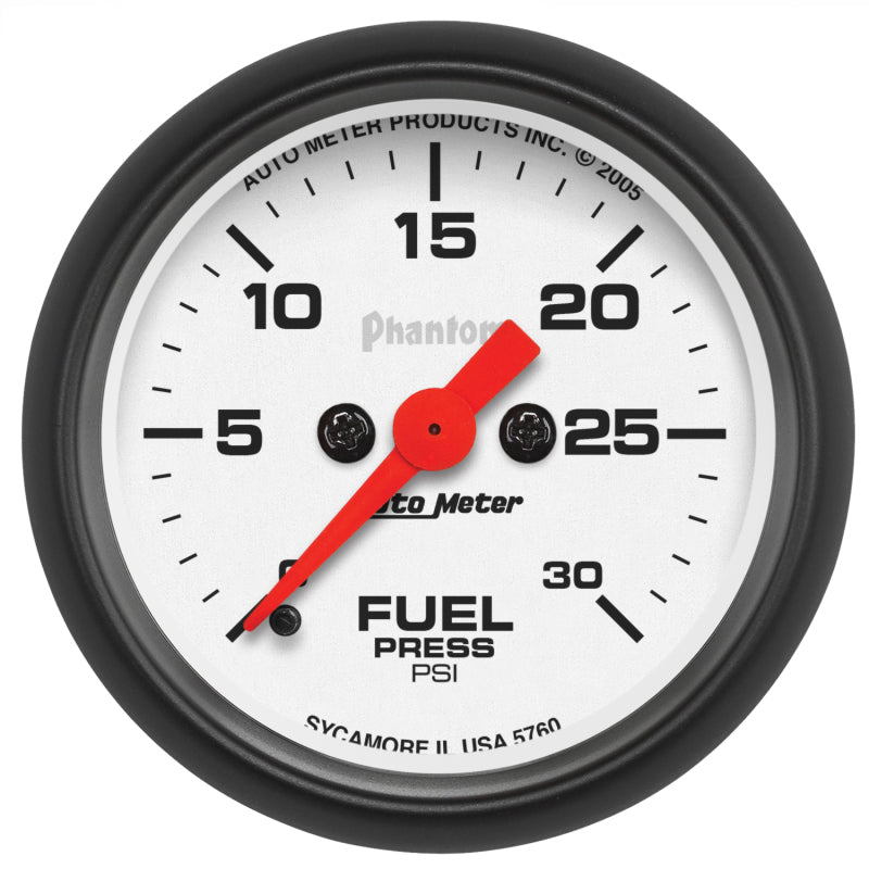 Autometer Phantom Fuel Pressure gauge 52mm 0-30 PSI Full Sweep Elec - Burkken Auto Parts