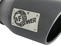 aFe MACH Force-Xp 3in 304 SS Metallic Black Exhaust Tip 3in In x 4-1/2in Out x 9in L Bolt-On Left - Burkken Auto Parts