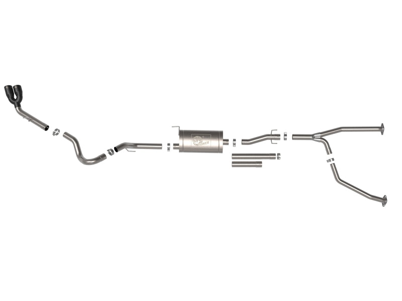 aFe 2022 Toyota Tundra V6-3.5L (tt) Vulcan Series 2.5in to 3in 304 SS Cat-Back Exhaust w/ Black Tip - Burkken Auto Parts