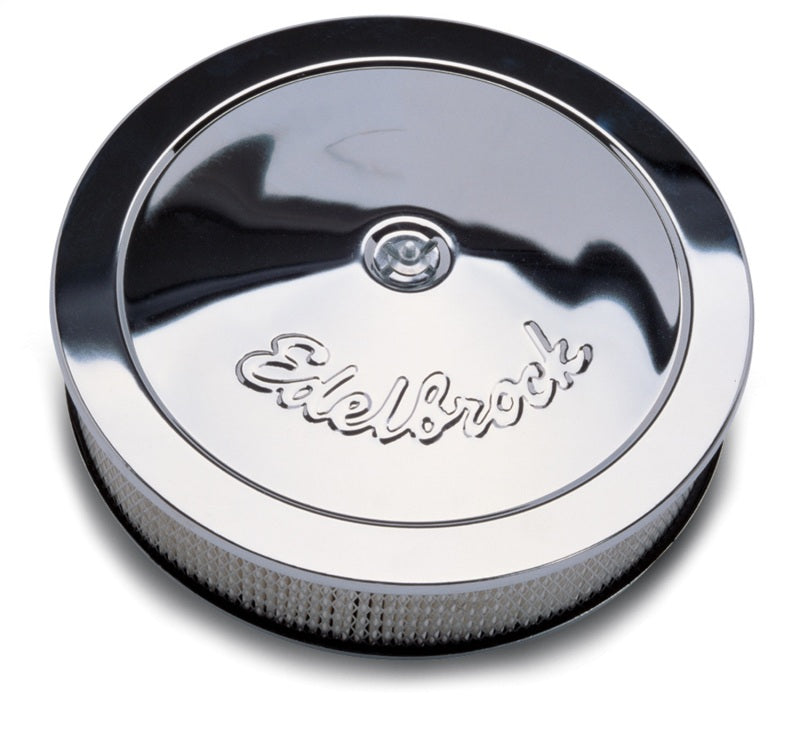 Edelbrock Air Cleaner Pro-Flo Series Round Steel Top Paper Element 14In Dia X 3 75In Dropped Base - Burkken Auto Parts