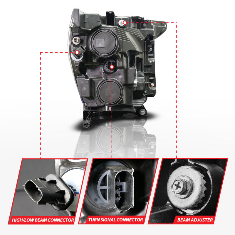 ANZO 21-23 Ford F150 LED Projector Headlight w/Switchback+Sequential - Black (Passenger Side Only) - Burkken Auto Parts