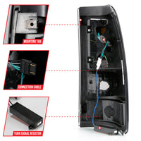 ANZO 1999-2002 Chevy Silverado 1500 LED Taillights Plank Style Black w/Smoke Lens - Burkken Auto Parts