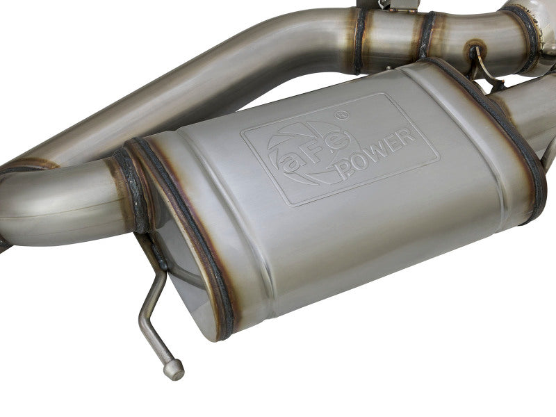 aFe MACHForce XP 3in 304 SS Cat-Back Dual Mode Exhaust w/ Polished Tips 16-17 Cadillac ATS-V V6-3.6L - Burkken Auto Parts