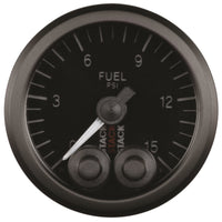 Autometer Stack 52mm 0-15 PSI 1/8in NPTF Male Pro-Control Fuel Pressure Gauge - Black - Burkken Auto Parts