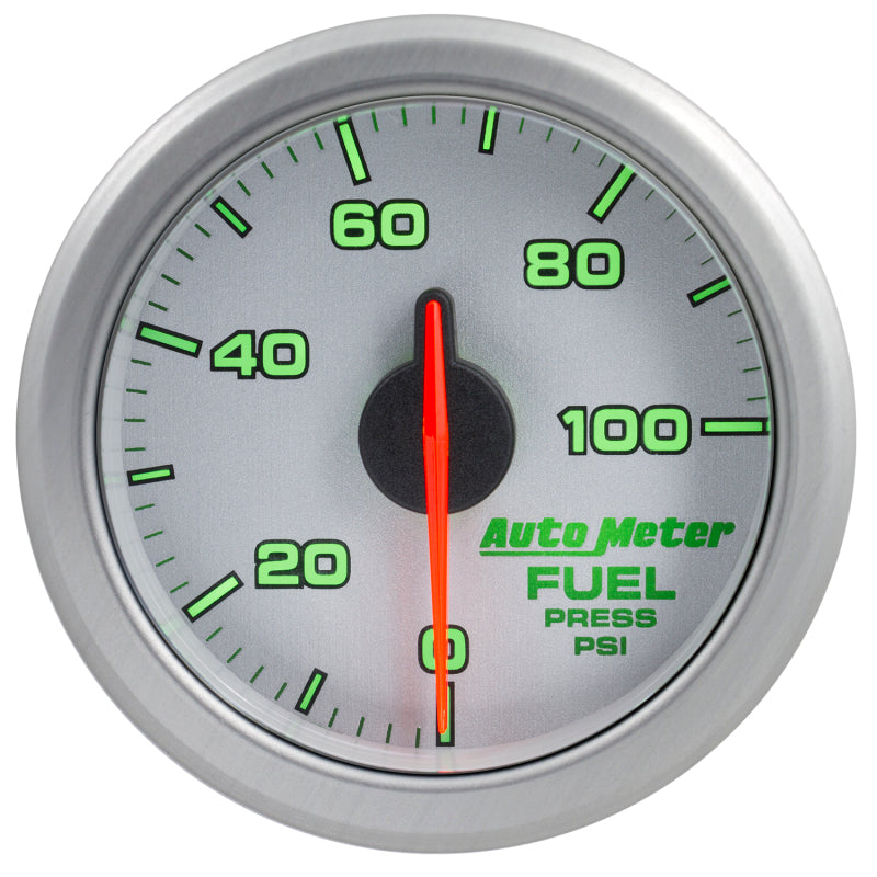 Autometer Airdrive 2-1/6in Fuel Pressure Gauge 0-100 PSI - Silver - Burkken Auto Parts