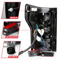 ANZO 18-19 Ford F-150 LED Taillight Black Housing Clear Lens Red Light Bar W/Sequential - Burkken Auto Parts