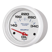 Autometer Marine White Air-Core Electric Oil Temperature Gauge 2-5/8in 140-300 Deg F - Burkken Auto Parts