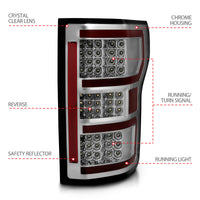 ANZO 18-19 Ford F-150 LED Taillights Chrome - Burkken Auto Parts